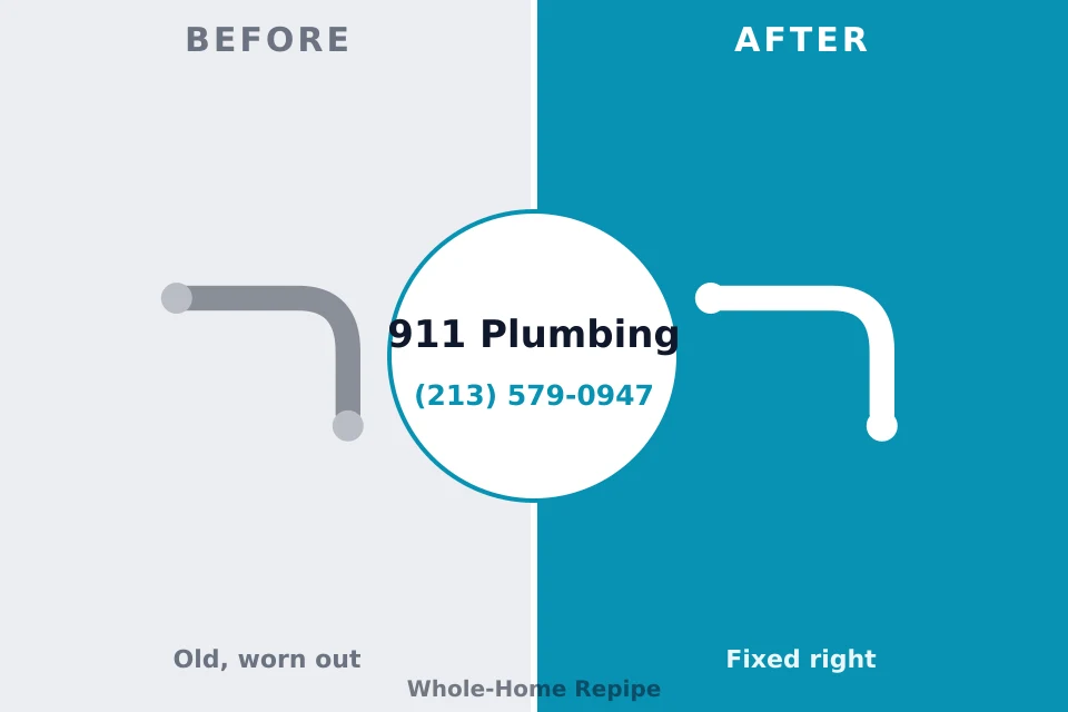 Before and after: plumbing company Lakes East, CT
